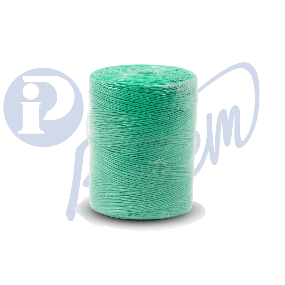 Hilo de polipropileno grueso color verde para embalaje industrial